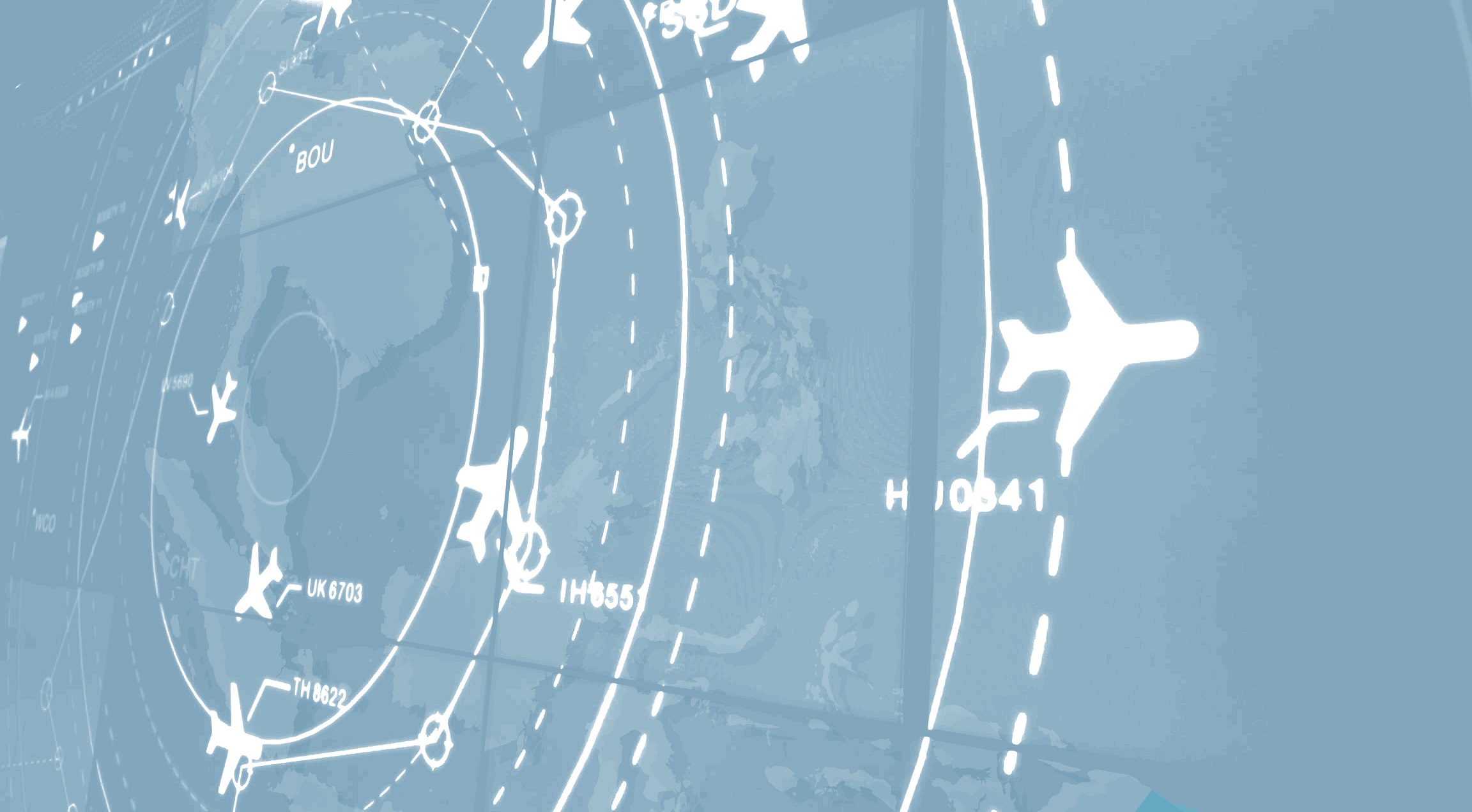 Abstract Artwork approximating a flight radar display